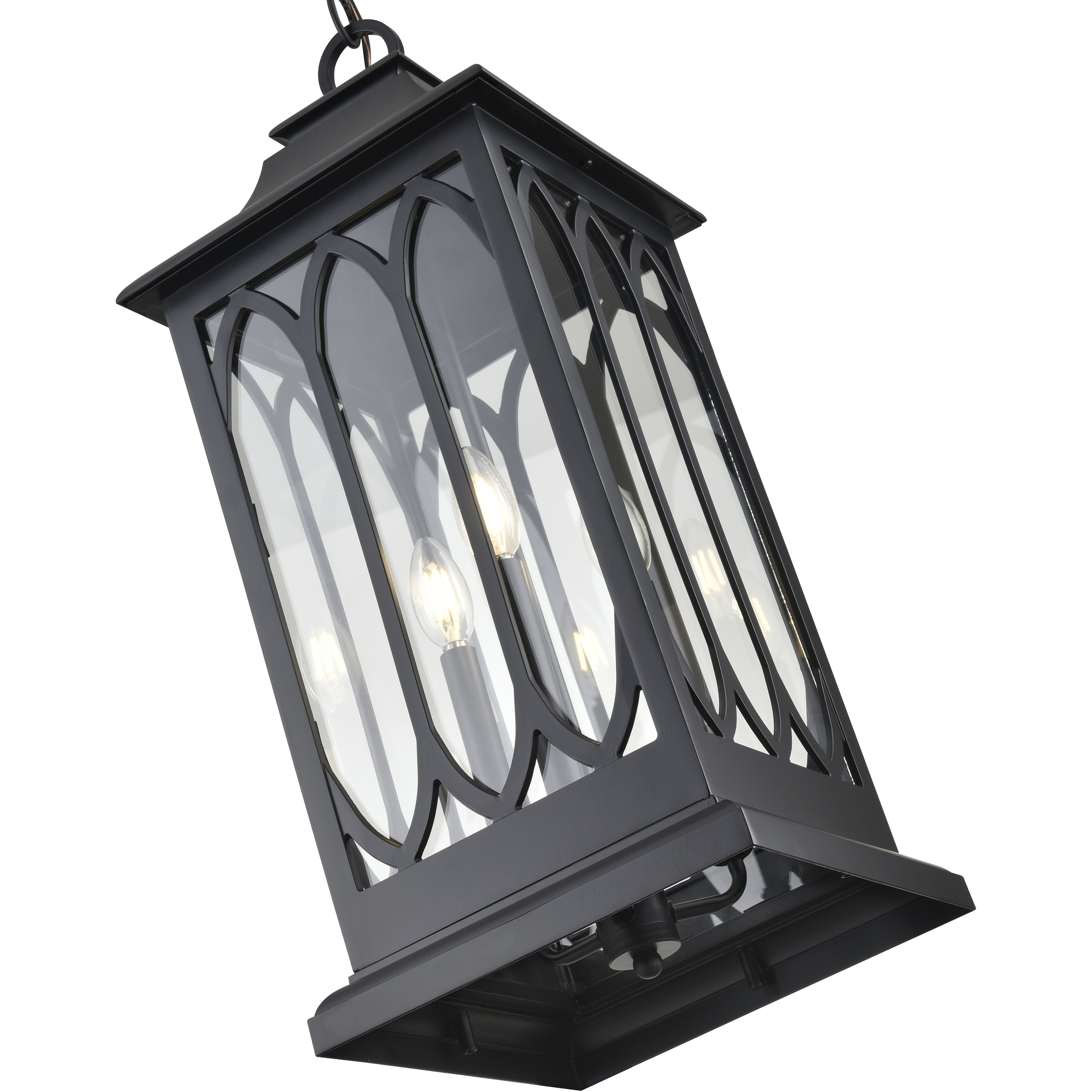 Mallorey 3 Light 10.5 inch Powder Coated Black Outdoor Hanging Lantern